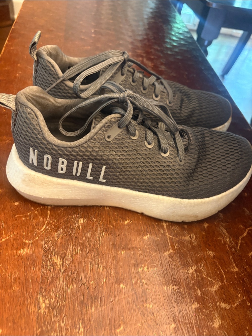 NOBULL Charcoal Mesh Training Sneakers with White Sole